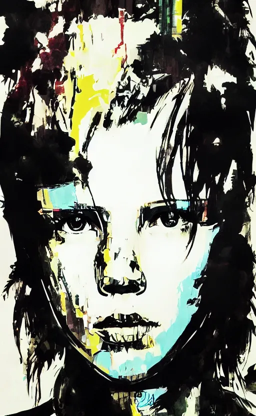 Prompt: Millie Bobby Brown by Yoji Shinkawa