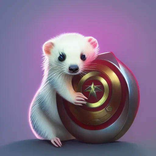 Prompt: A ferret is cuddling one of the infinity stones, hyperdetailed, artstation, cgsociety, 8k