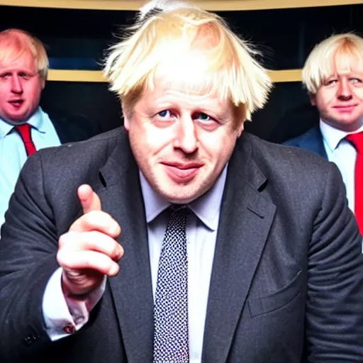 Image similar to a photo of boris johnson on tv showing everyone the turnip he found