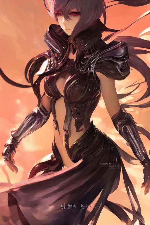 Image similar to female android in a blade and soul spinoff artbook rendered by the artist Hyung tae Kim, Jiyun Chae, Lê Long, Joe Madureira, trending on Artstation by Hyung tae Kim, artbook Lau, WLOP, Rossdraws , James Gurney, Bennett Durfee, Max Berthelot