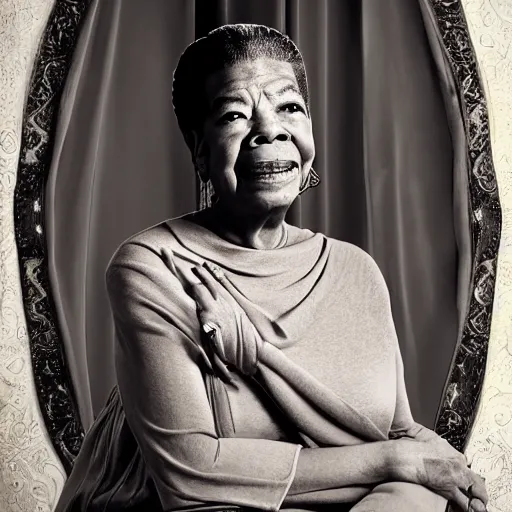 Prompt: studio portrait of maya angelou, the female eunuch, absurdly beautiful, elegant, young sensual graceful woman, ultrafine hyperrealistic detailed face illustration by kim jung gi, irakli nadar, sharp focus, bright colors, matte, octopath traveler, final fantasy, unreal engine highly rendered, global illumination, radiant light, intricate environment