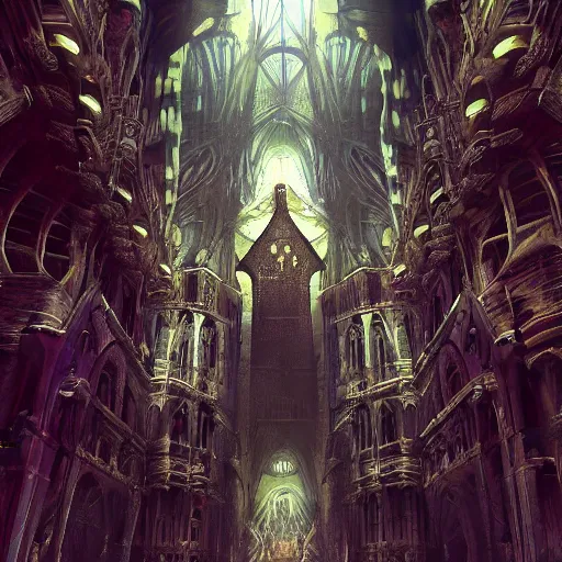 a cathedral in an underground city, futuristic, | Stable Diffusion