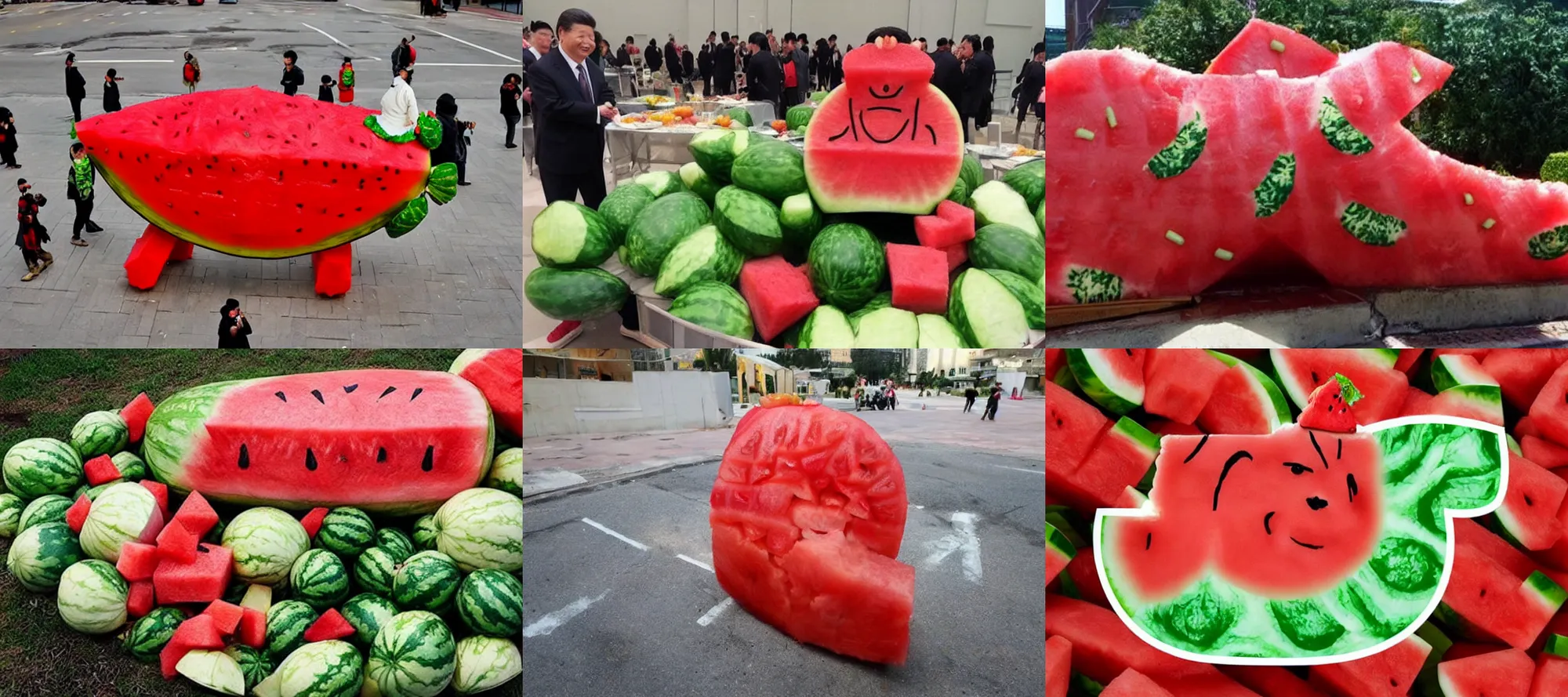 Prompt: xi jinping shaped watermelon