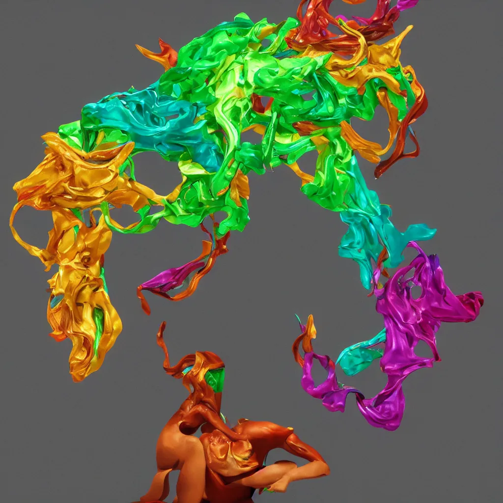 Image similar to painful pleasures by lynda benglis, octane render, colorful, 4 k, 8 k