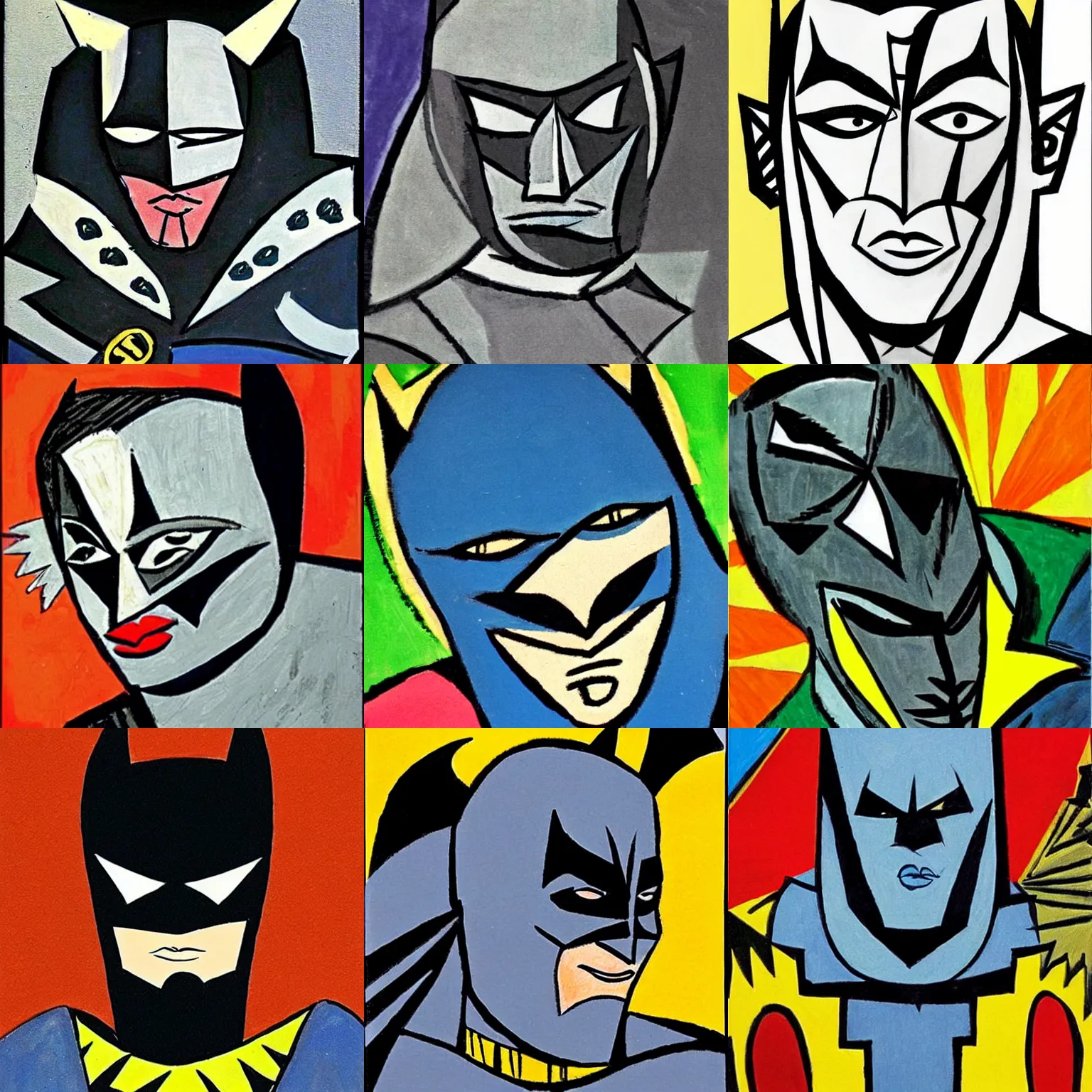 Prompt: Batman in the style of picasso