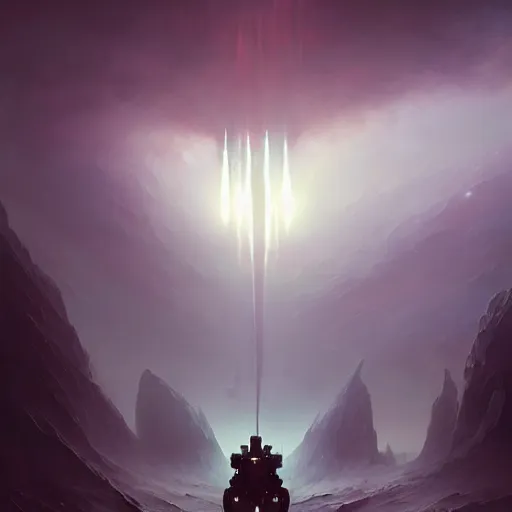 Image similar to aliens invading earth made by ivan aivazovsky, peter mohrbacher, greg rutkowski volumetric light effect broad light oil painting painting fantasy art style sci - fi art style realism premium prints available artwork unreal engine