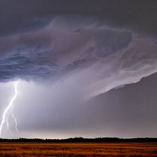 Image similar to a tornado shaped cloud, award winning, dramatic lightning, UHD, 4k