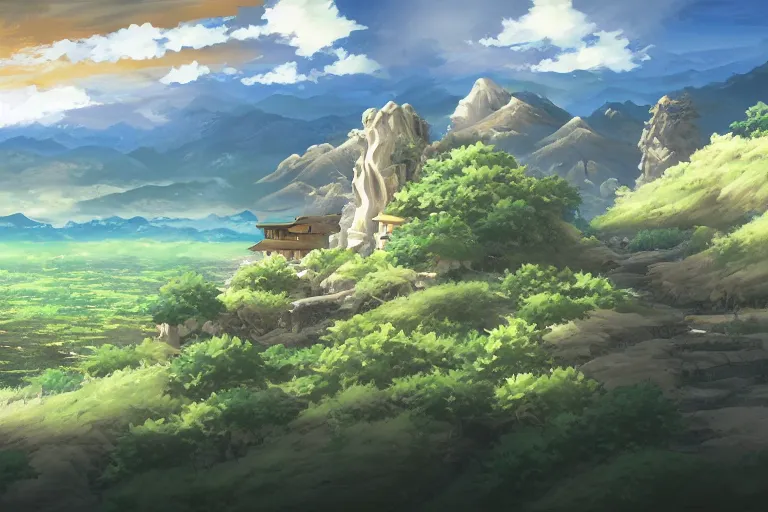 Image similar to mushoku tensei landscape art