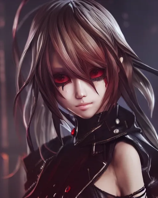 Prompt: beautiful portrait of code vein character, tzuyu from twice in code vein in the paintetly style of WLOP, artgerm, yasutomo oka, rendered in unreal engine and redshift octane , dynamic dramatic lighting, soft lighting, imagine fx, artstation