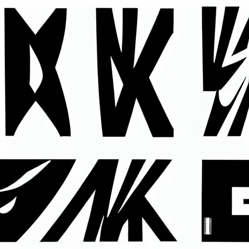 Image similar to black on white nike graphic design stickers in style of david rudnick, eric hu, y 2 k, brutalism