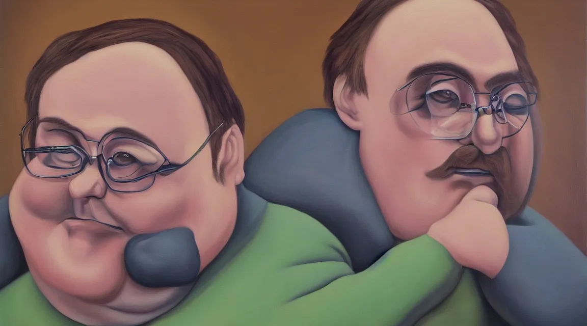 Prompt: Linus Torvalds painted by fernando botero
