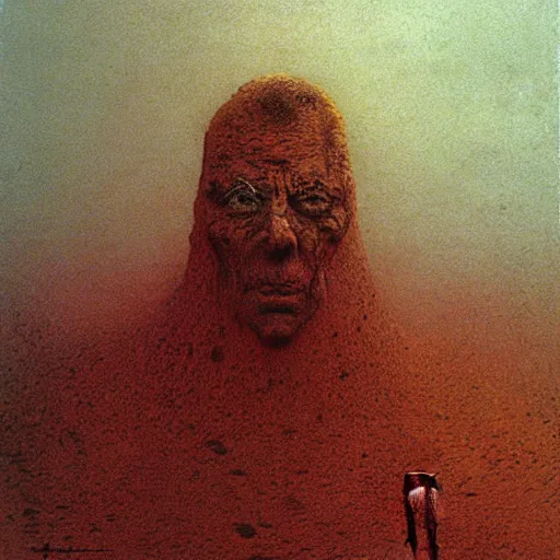 Prompt: selfie made by zdzislaw beksinski