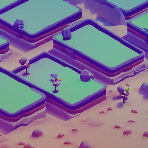 Image similar to amazing landscape, mobile game 3 d render, minimalistic, octane, by nickelodeon style, depth of field, isometric,