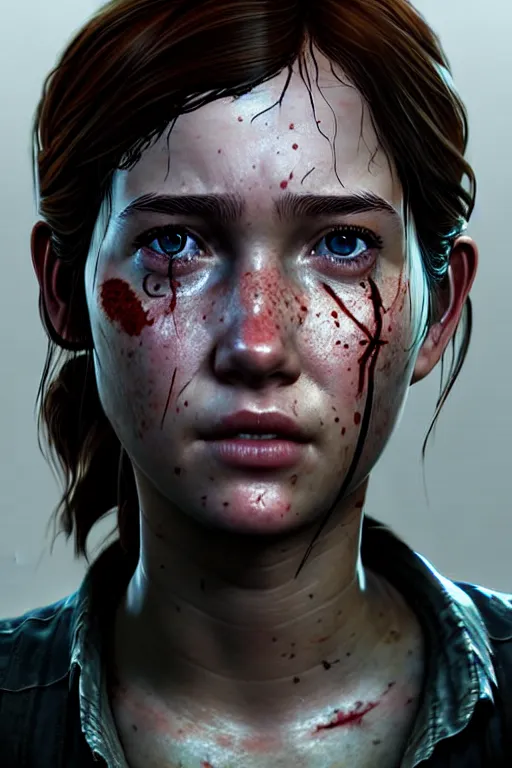 Prompt: ultra detailed facial portrait of ellie from the last of us part 2, digital art, character portrait, highly detailed, trending on artstation, cinematic lightning, sharp focus, perfect face, pretty face, fine - face, illustration, 8 k, ultra texture, artgerm