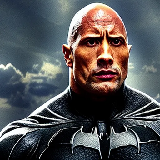 Image similar to Dwayne Johnson as Spiderbatman , an film still