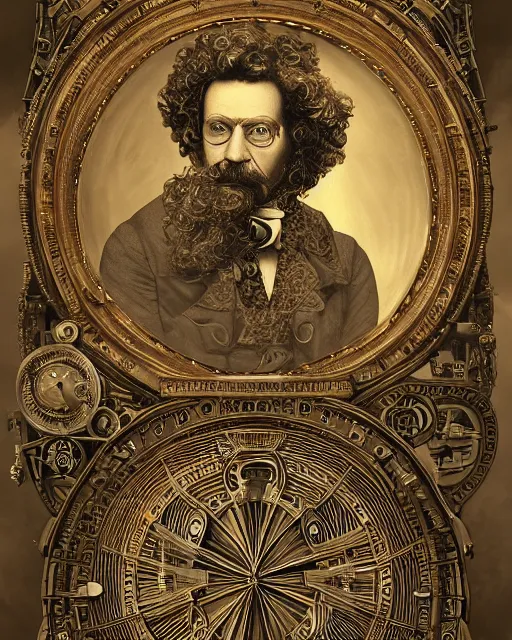 Prompt: epic portrait of victorian man scientist, steampunk, highly detailed, intricate details, symmetry, golden ratio, hyperrealistic, photorealistic, by rafael santi and michelangelo