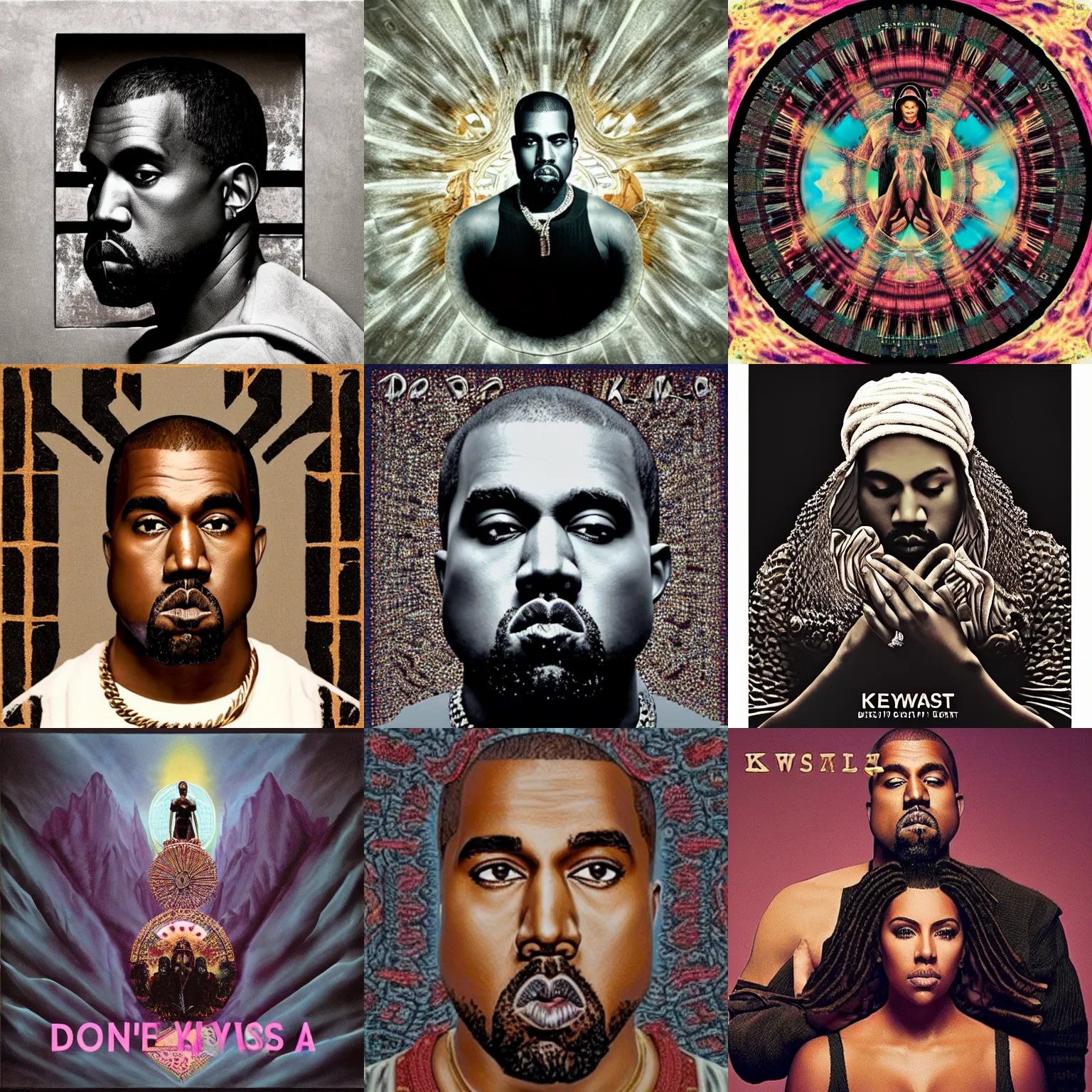 Prompt: kanye west donda album cover, beautiful, coherent, religious