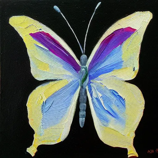 Prompt: a beautiful butterfly, highly detailed oil painting