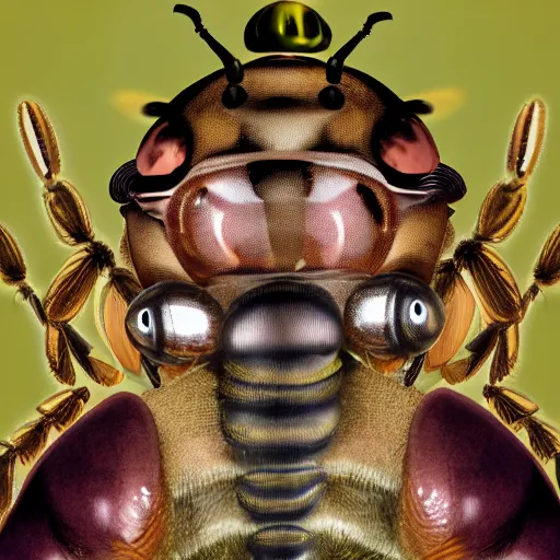 Image similar to a bee with a human head, photoshop