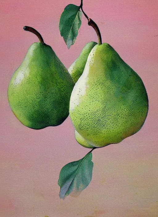 Prompt: vintage beautiful painting of the gift of life pear