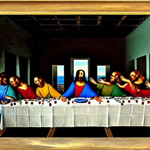 Prompt: the last supper by salvador dali