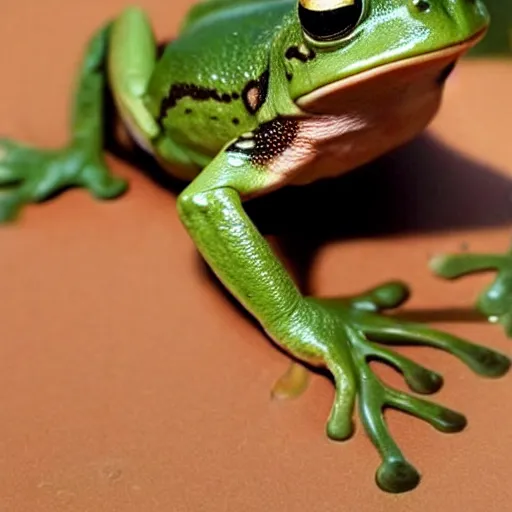 Prompt: will smith looks like a realistic frog, national geographic photo - n 7