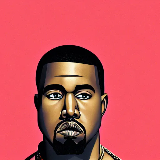 Image similar to anime key visual of rapper Kanye west, pixiv, portrait