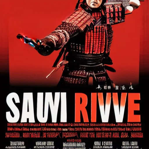 Image similar to samurai revenge film poster with red and black color scheme