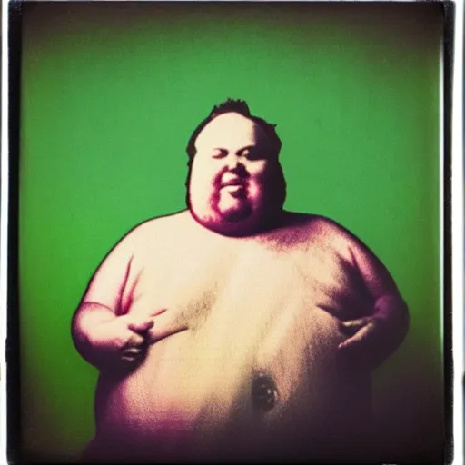 Image similar to color polaroid portrait of a fat man by andy warhol.