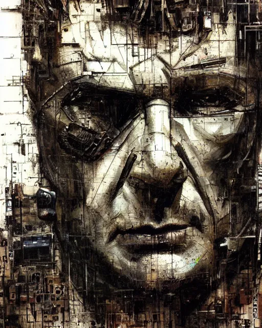 Image similar to photo of lieutenant columbo as a cyborg, advanced technology, cyberpunk, city, scifi, moody, atmosphere, 8 k high definition, insanely detailed, intricate, by guy denning, mark brooks