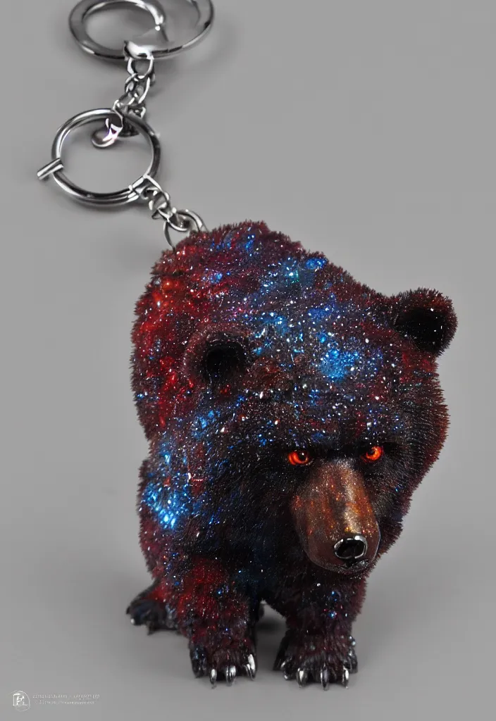 Image similar to a deep coloured crystalized bear keychain by greg rutkowski, sung choi, mitchell mohrhauser, maciej kuciara, johnson ting, maxim verehin, peter konig, 8 k photorealistic, cinematic lighting, hd, high details, dramatic, atmosphereric