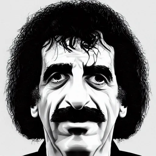 Prompt: literally just Frank Zappa's face, by every known artist, trending on Artstation