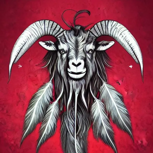 Image similar to Epic Album art cover, dreamcatcher, scream, goat, trending on artstation, award-winning art