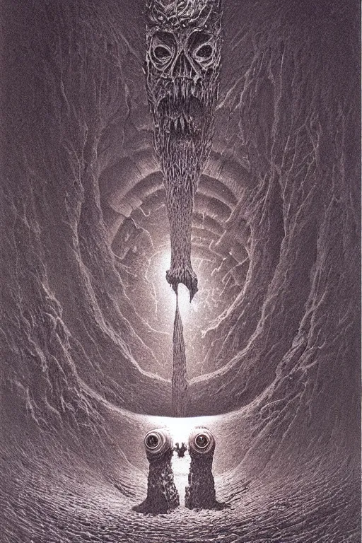 Prompt: a space monster by Zdzislaw Beksinski