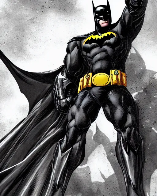 Image similar to Batman by Yoshitaka Amano 4k hyper detailed trending on artstation