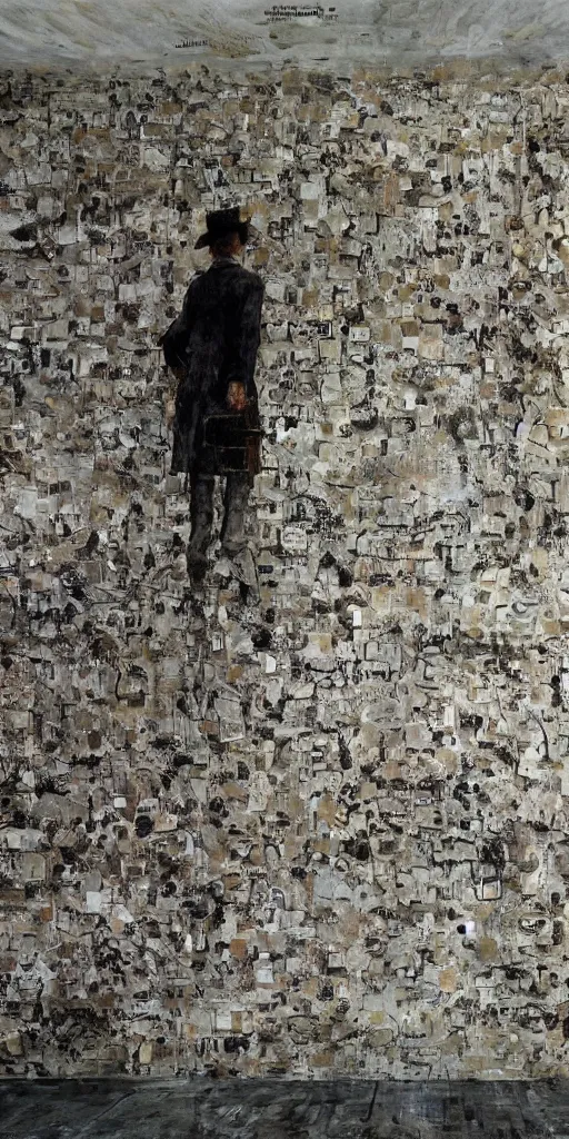 Image similar to artwork by anselm kiefer,