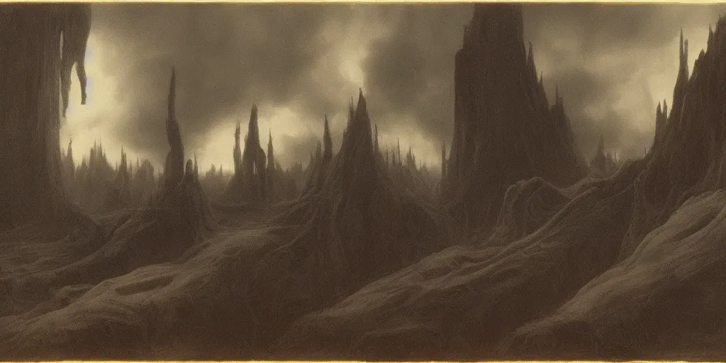 Prompt: Concept Art of cinematography of Terrence Malick film by Carl Gustav Carus