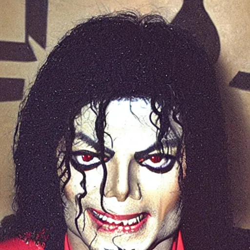 Image similar to michael jackson as a demon at a party