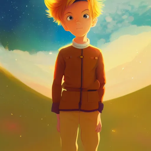 Image similar to Antoine de Saint Exupery as The Little Prince, ambient lighting, 4k, anime key visual, lois van baarle, ilya kuvshinov, ArtStation