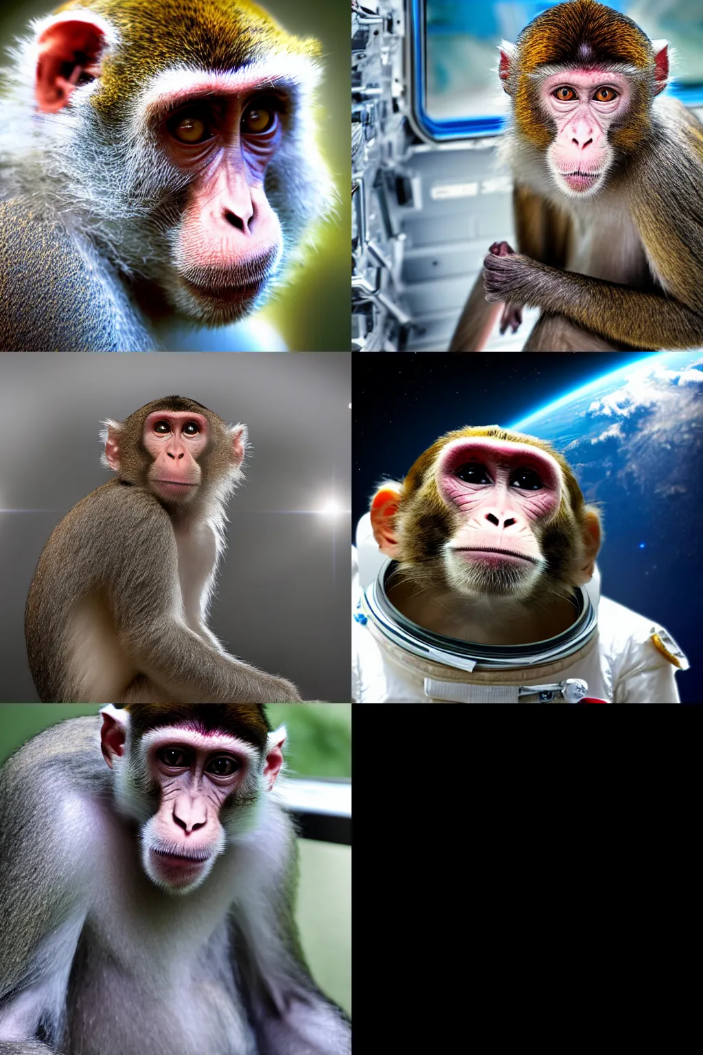 Image similar to high quality photo of a monkey astronaut