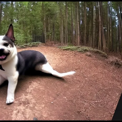 Image similar to spherical dog trail cam footage 240p