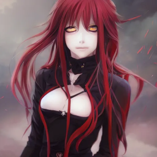 Image similar to anime portrait of a vampire as an anime girl by Stanley Artgerm Lau, WLOP, Rossdraws, James Jean, Andrei Riabovitchev, Marc Simonetti, and Sakimichan, trending on artstation