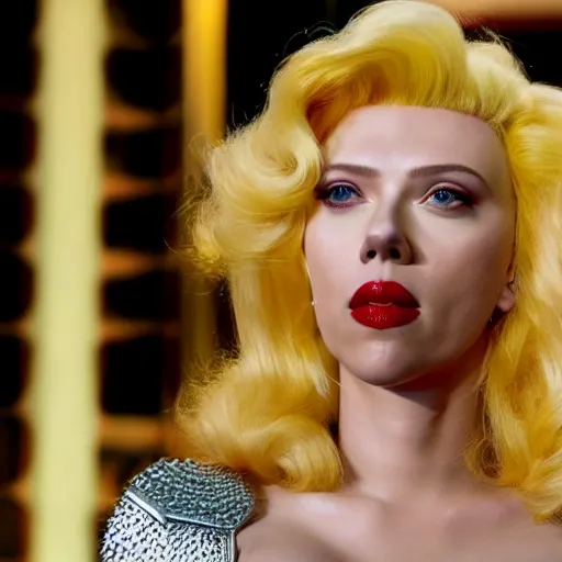 Prompt: Scarlett Johansson as Angelyne