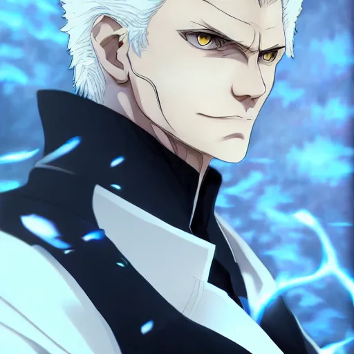 Image similar to portrait of vergil, anime fantasy illustration by tomoyuki yamasaki, kyoto studio, madhouse, ufotable, trending on artstation