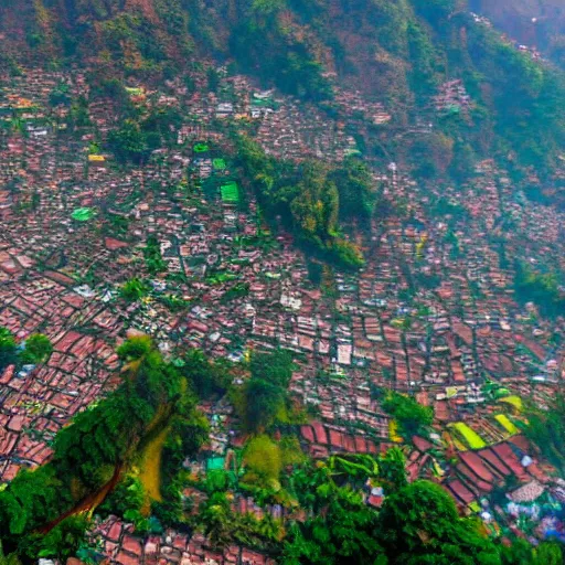 Prompt: drone shot of kathmandu valley, 4k