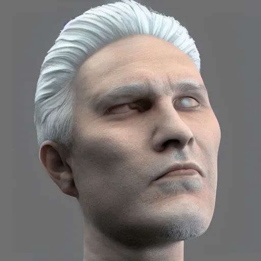 Prompt: marble skin, old, white hair, translucent sss, daz occlusion
