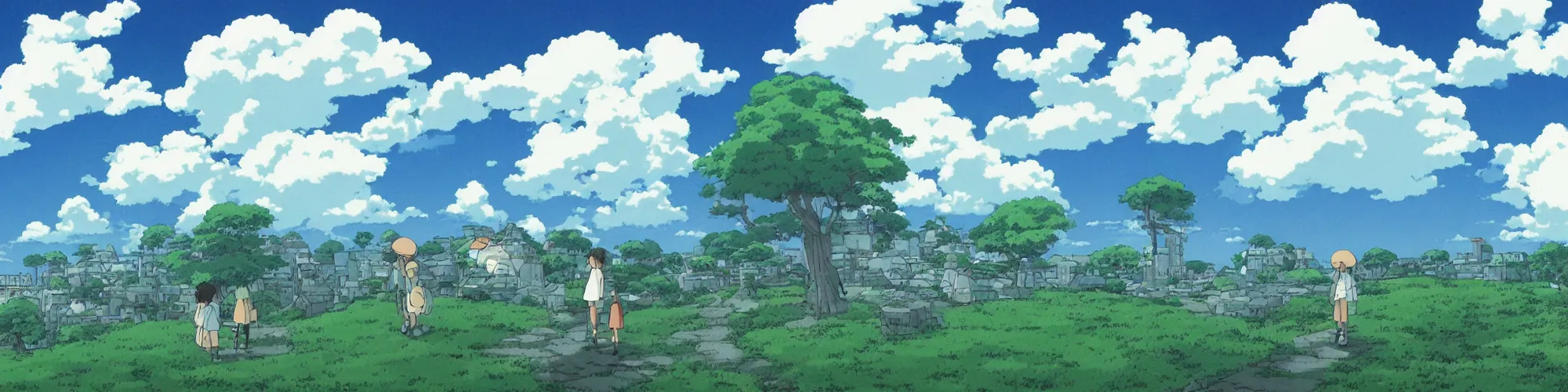 Image similar to A cloudy sky, by Studio Ghibli