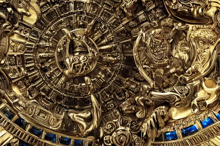 Prompt: Beautiful landscape of aztec god Scepter, hyper detailed, elegant, ornate, luxury, elite, elegant, super wide shot, landscape, the light shines from inside