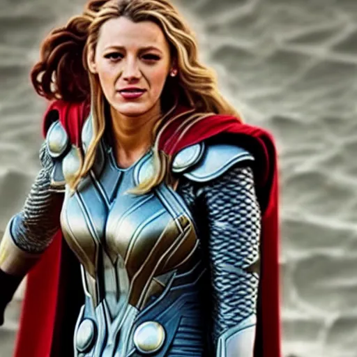 Prompt: blake lively as the mighty thor