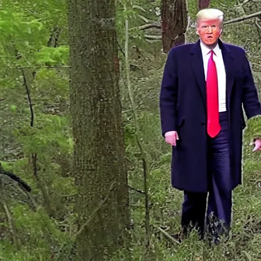 Prompt: Trail camera footage of Donald Trump in the Backrooms